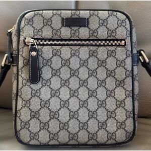 Certified Authentic Gucci Supreme Brown Monogram Messenger Crossbody Bag, COA